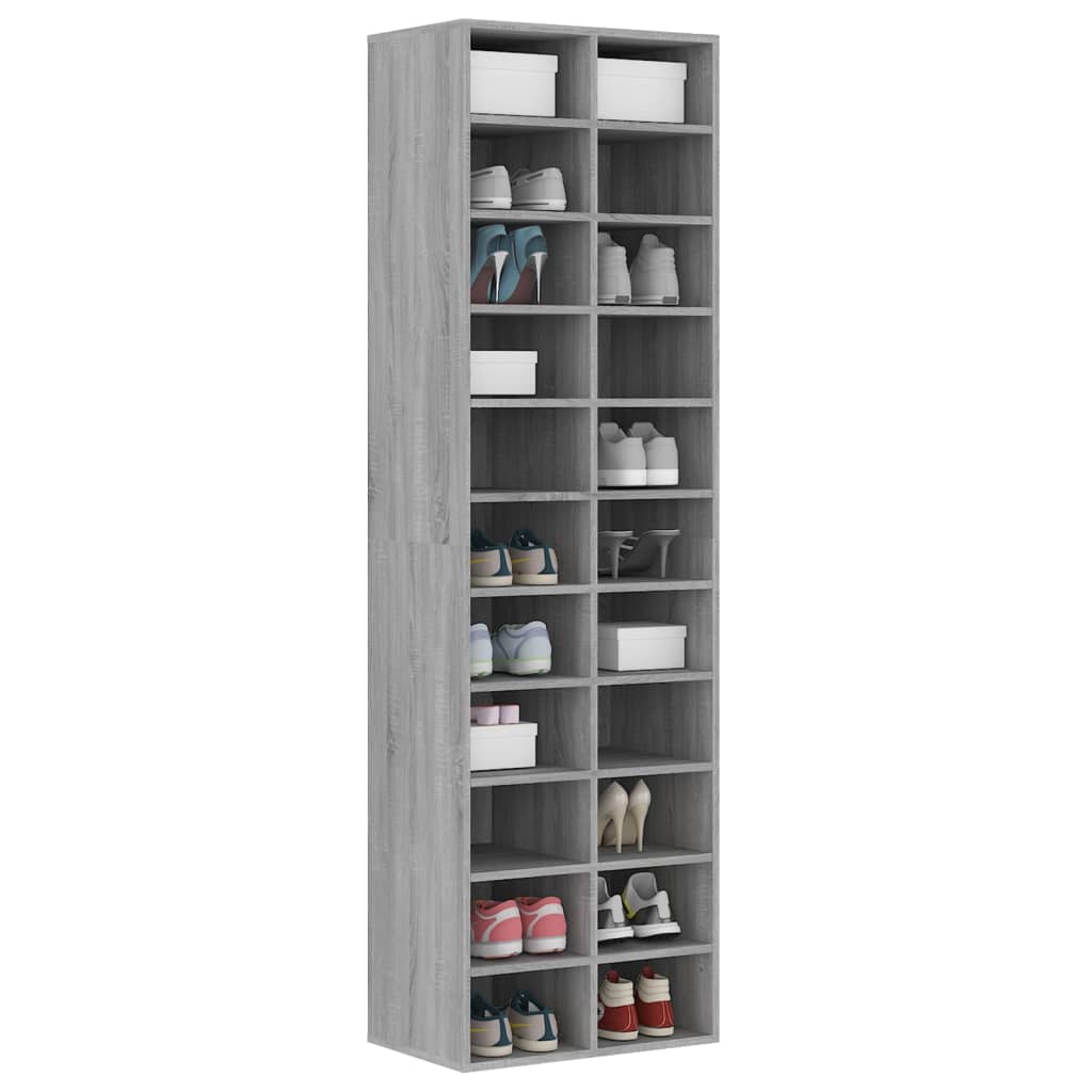 Meuble à chaussures Sonoma gris 54x34x183 cm Bois d'ingénierie - XIOS