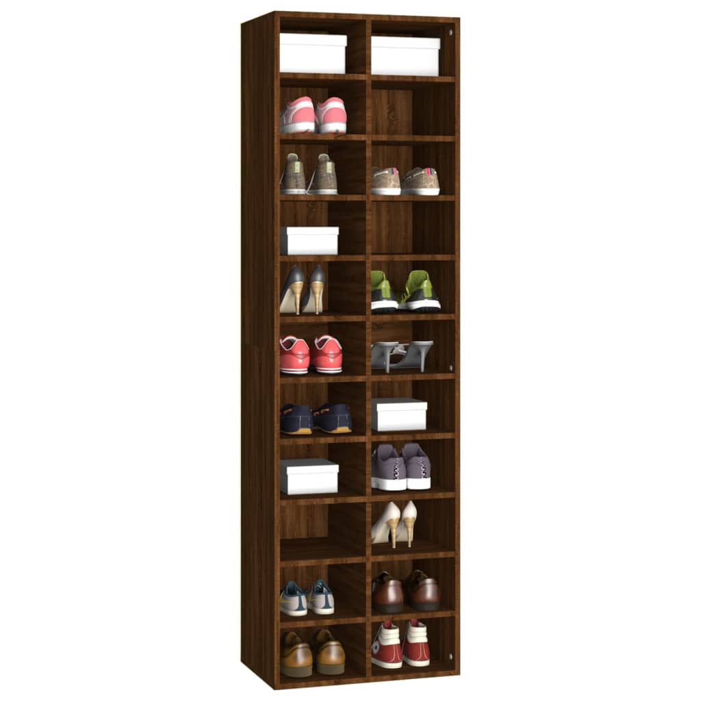 Meuble à chaussures Chêne marron 54x34x183 cm Bois d'ingénierie - XIOS