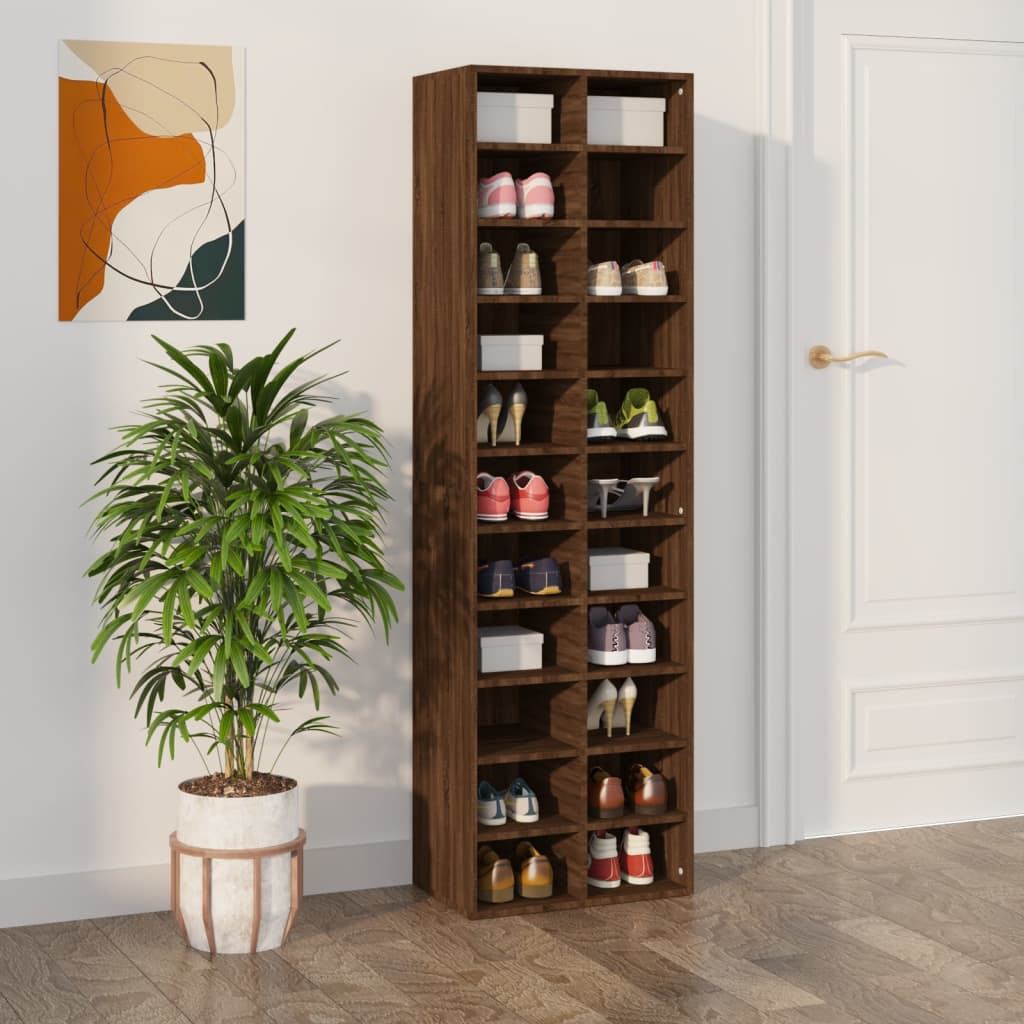 Meuble à chaussures Chêne marron 54x34x183 cm Bois d'ingénierie - XIOS