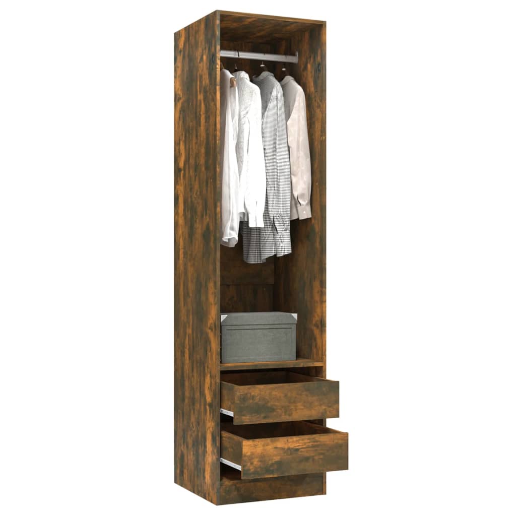 Armoire avec tiroirs Chêne fumé 50x50x200 cm Bois d'ingénierie - XIOS