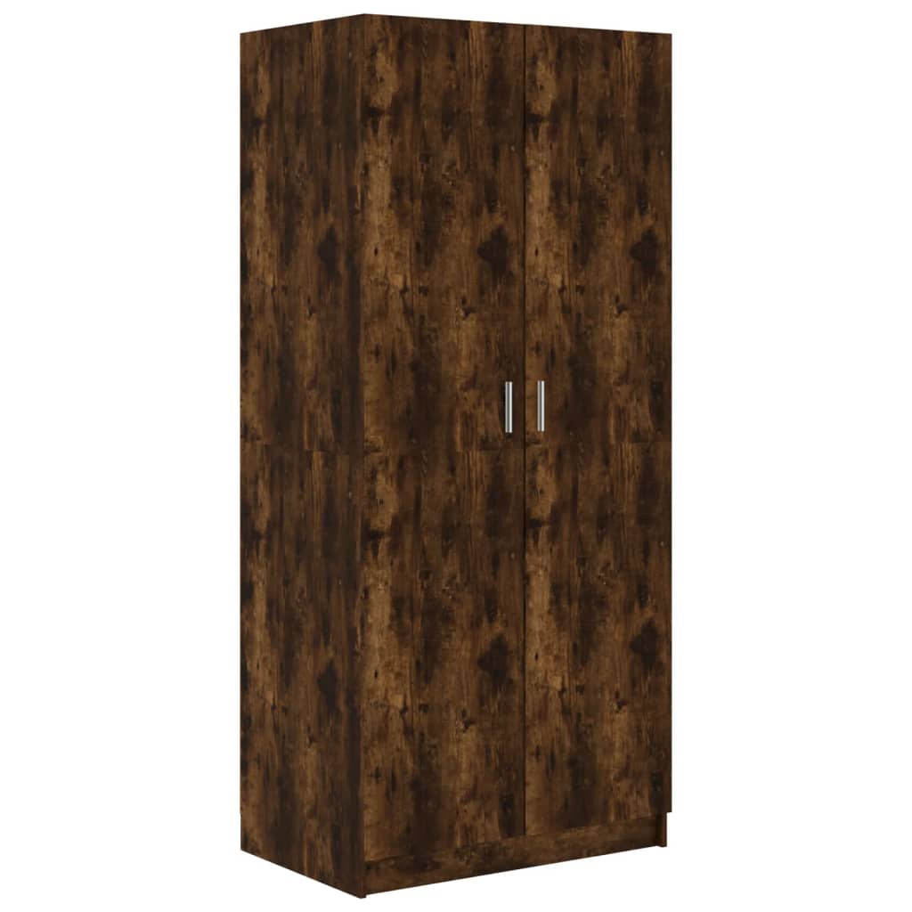 Garde-robe Chêne fumé 80x52x180 cm Bois d'ingénierie Armoires vidaXL