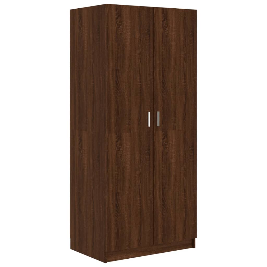 Garde-robe Chêne marron 80x52x180 cm Bois d'ingénierie Armoires vidaXL