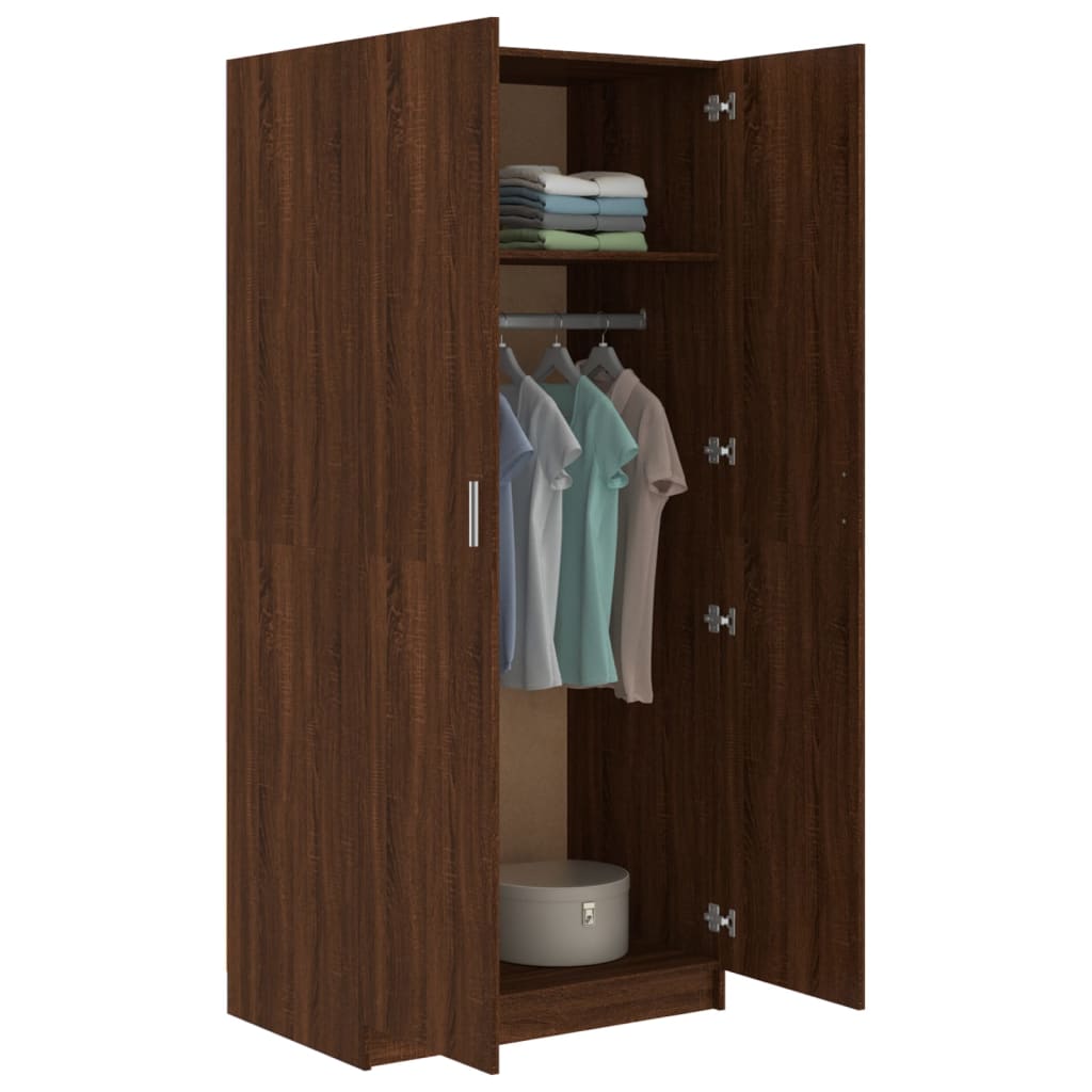 Garde-robe Chêne marron 80x52x180 cm Bois d'ingénierie Armoires vidaXL