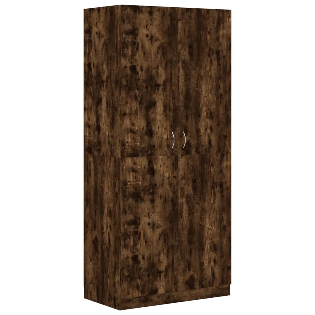Garde-robe Chêne fumé 90x52x200 cm Bois d'ingénierie Armoires vidaXL