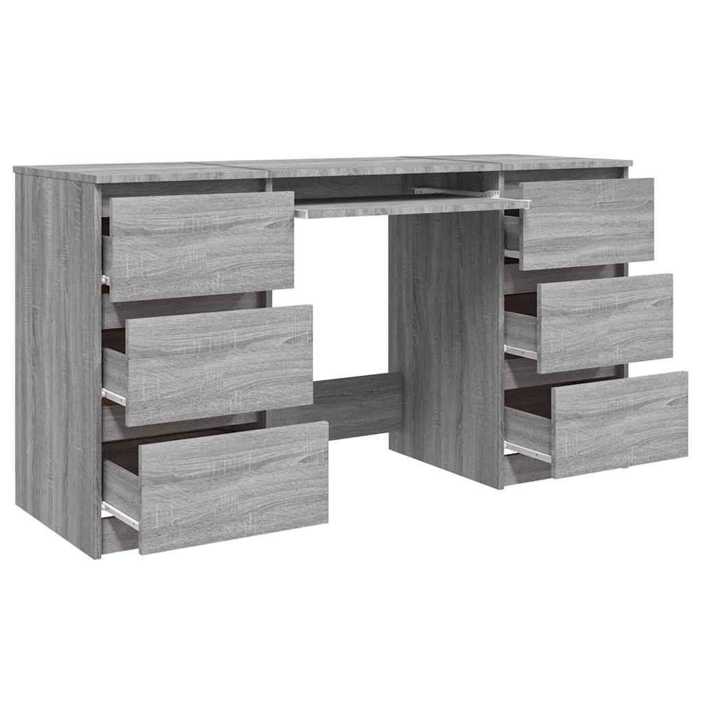 Bureau Sonoma gris 140x50x77 cm Bois d'ingénierie Bureaux vidaXL