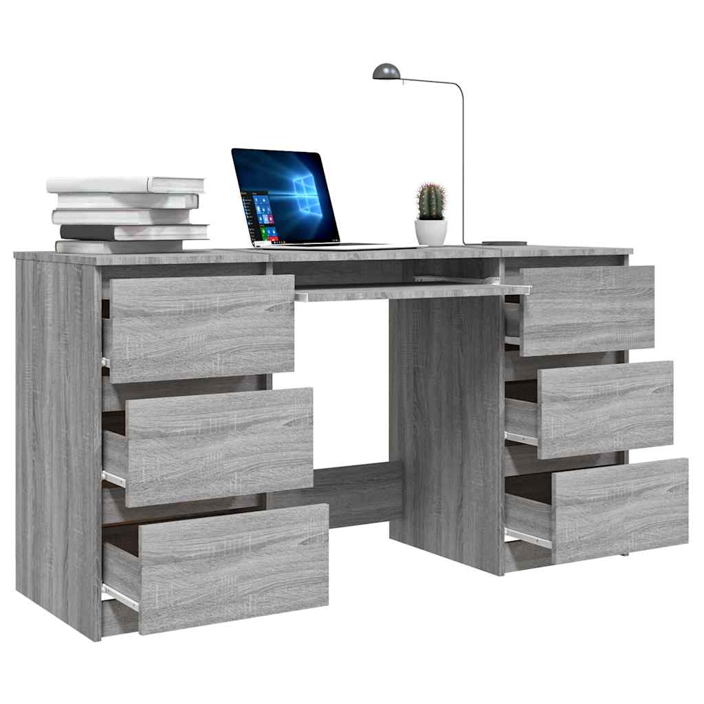 Bureau Sonoma gris 140x50x77 cm Bois d'ingénierie Bureaux vidaXL