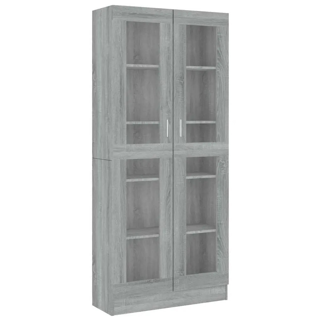 Armoire à vitrine Sonoma gris 82,5x30,5x185cm Bois ingénierie - XIOS