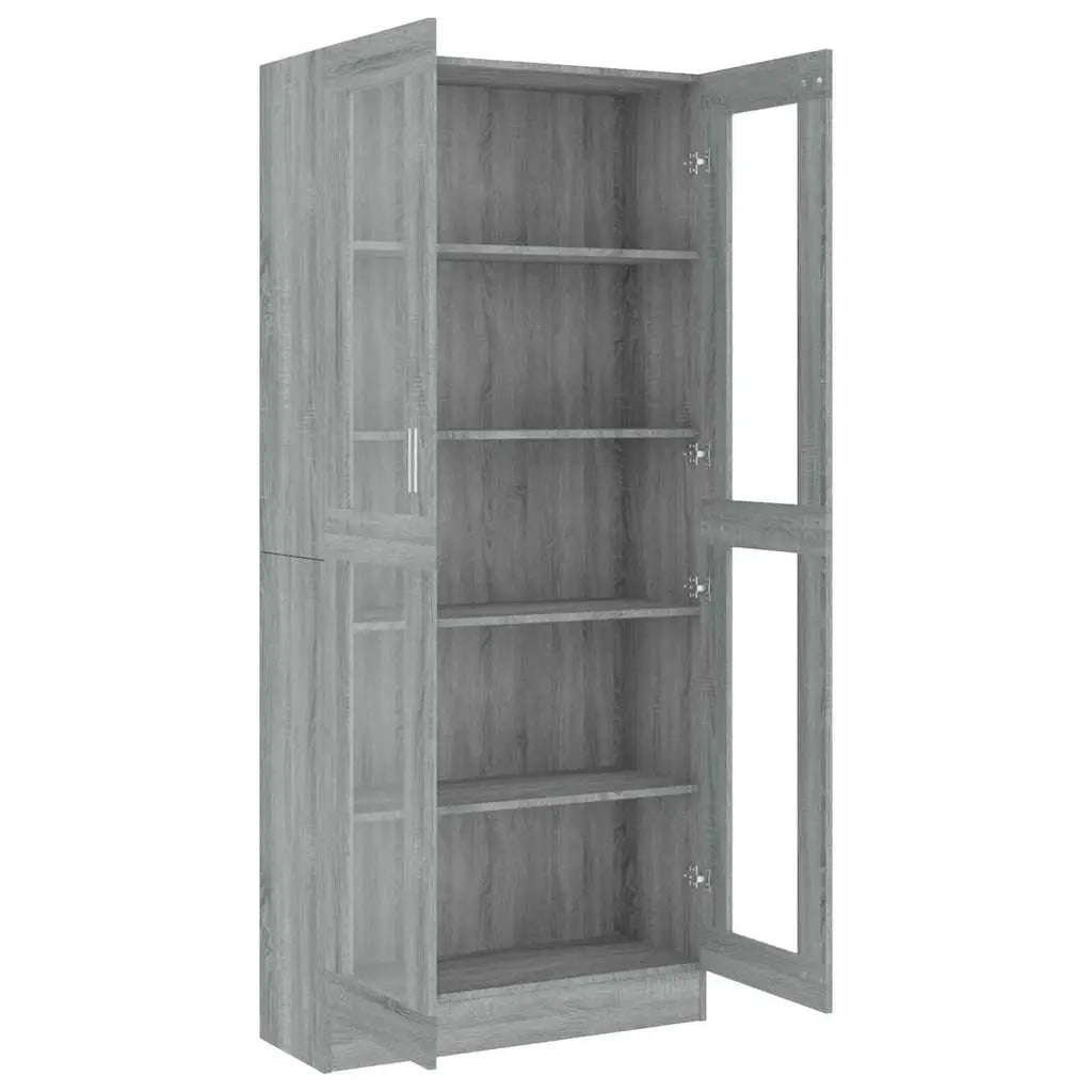 Armoire à vitrine Sonoma gris 82,5x30,5x185cm Bois ingénierie - XIOS