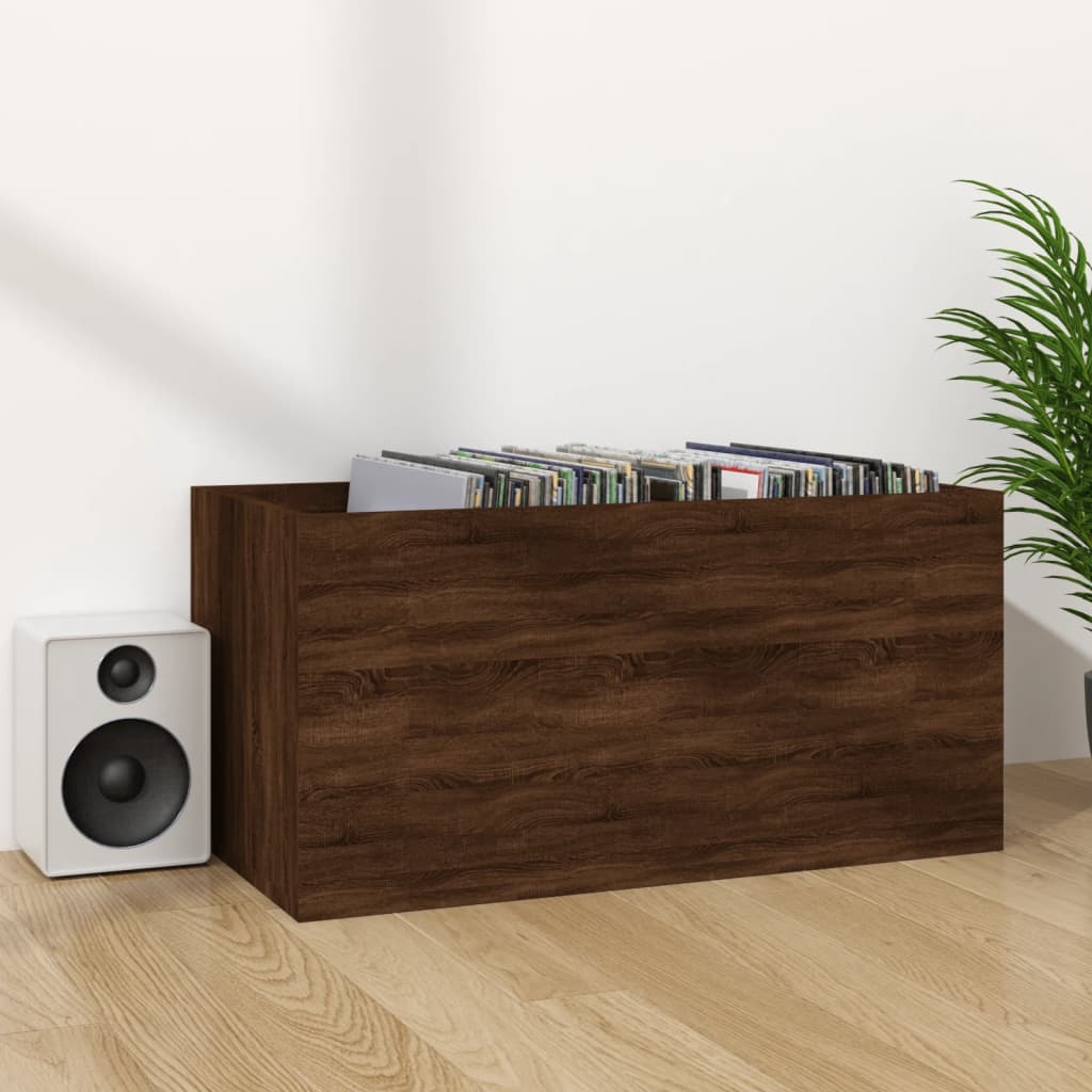 Boîte de rangement de vinyles Chêne marron 71x34x36 cm XIOS