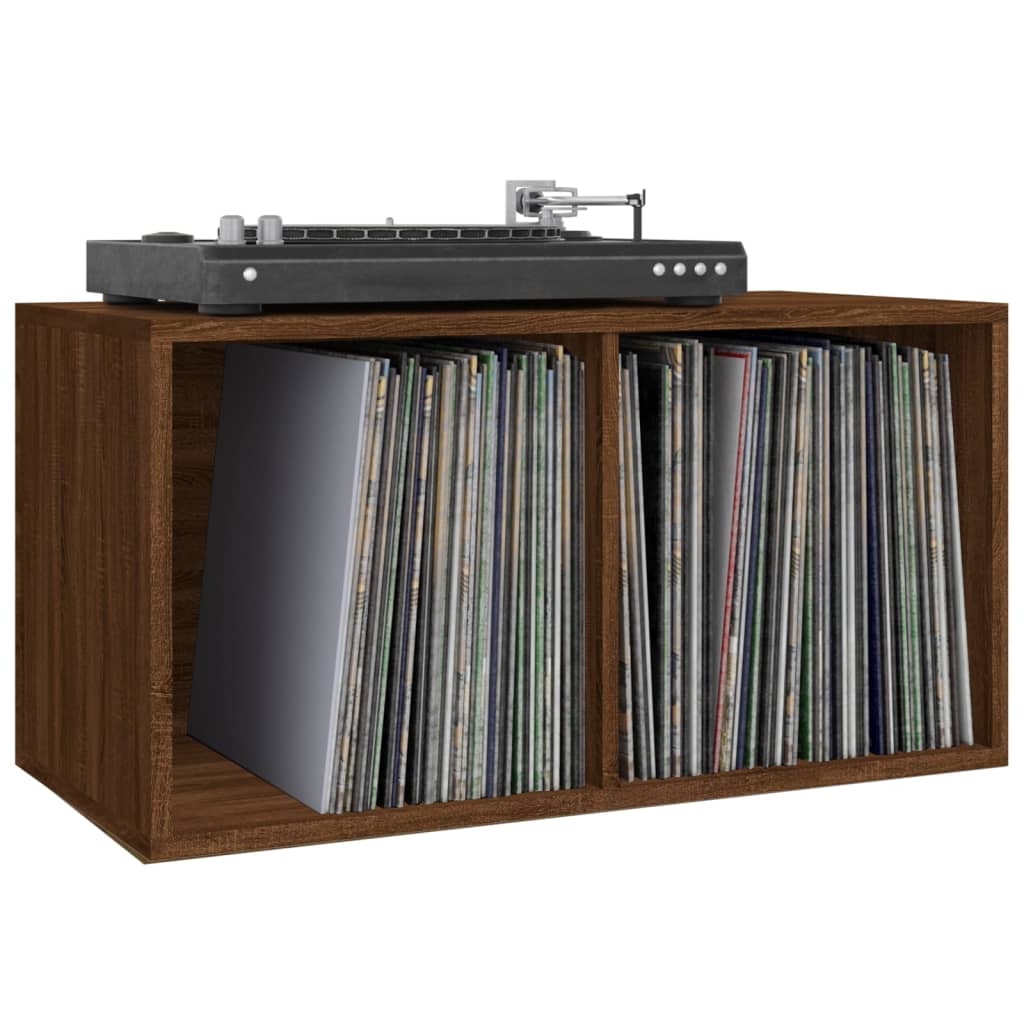 Boîte de rangement de vinyles Chêne marron 71x34x36 cm XIOS