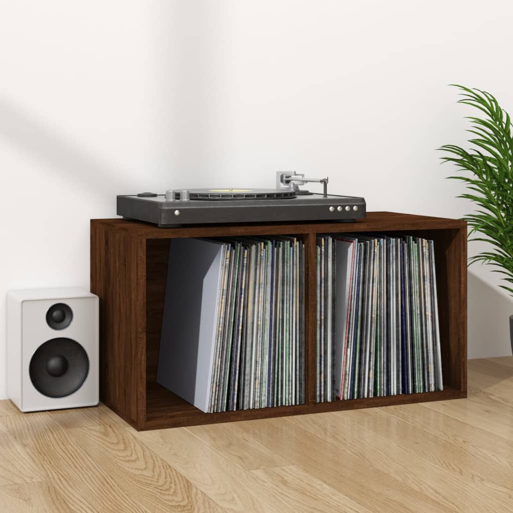 Boîte de rangement de vinyles Chêne marron 71x34x36 cm XIOS