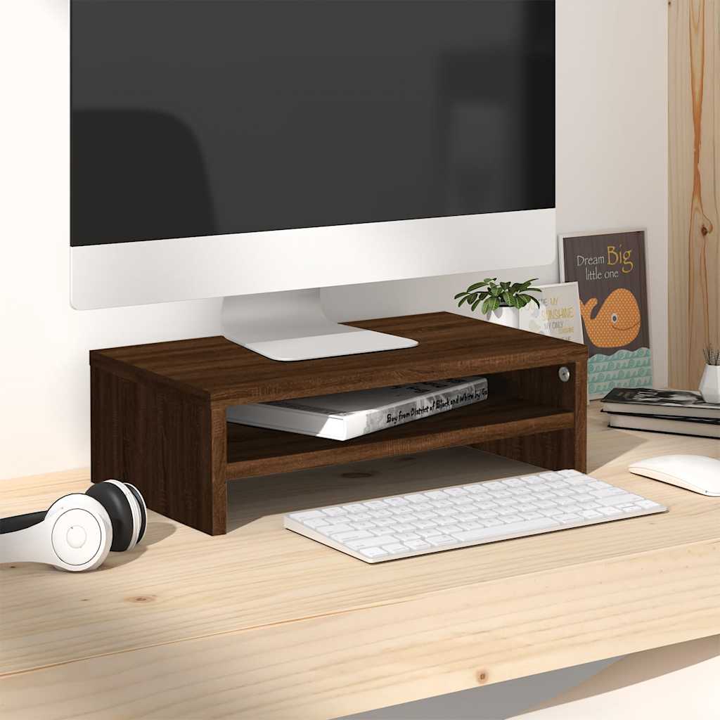 Support de moniteur Chêne marron 42x24x13 cm Bois d'ingénierie - XIOS
