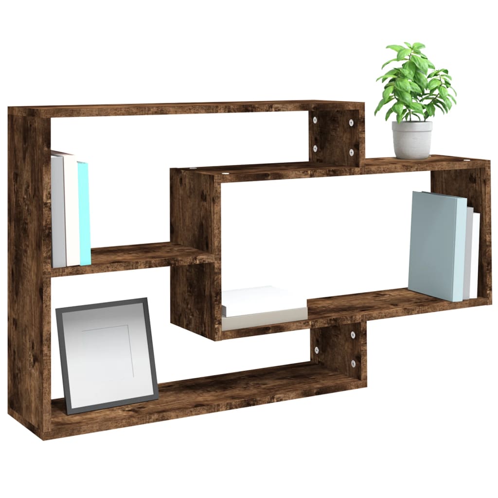 Étagère murale chêne fumé 104x20x58,5 cm bois d'ingénierie - XIOS