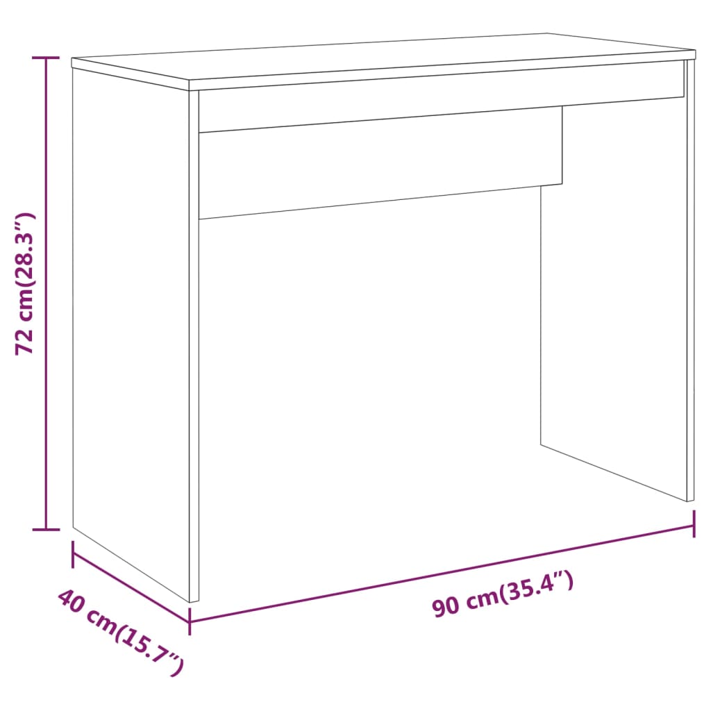Bureau Sonoma gris 90x40x72 cm Bois d'ingénierie Bureaux vidaXL   