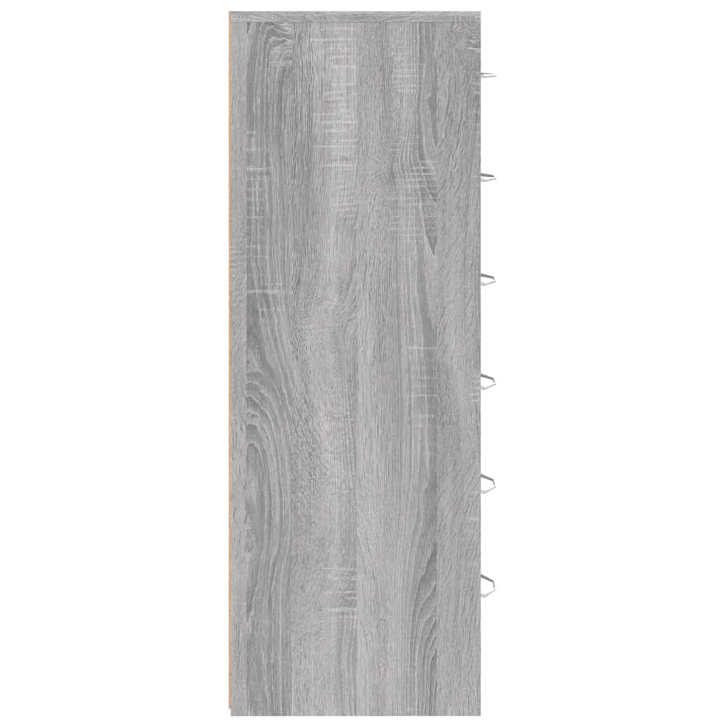 Buffet avec 6 tiroirs Sonoma gris 50x34x96 cm Bois d'ingénierie - XIOS