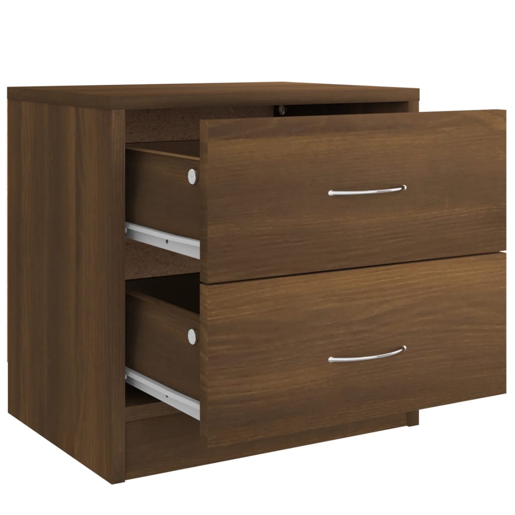 Table de chevet chêne marron 40x30x40 cm bois d'ingénierie - XIOS