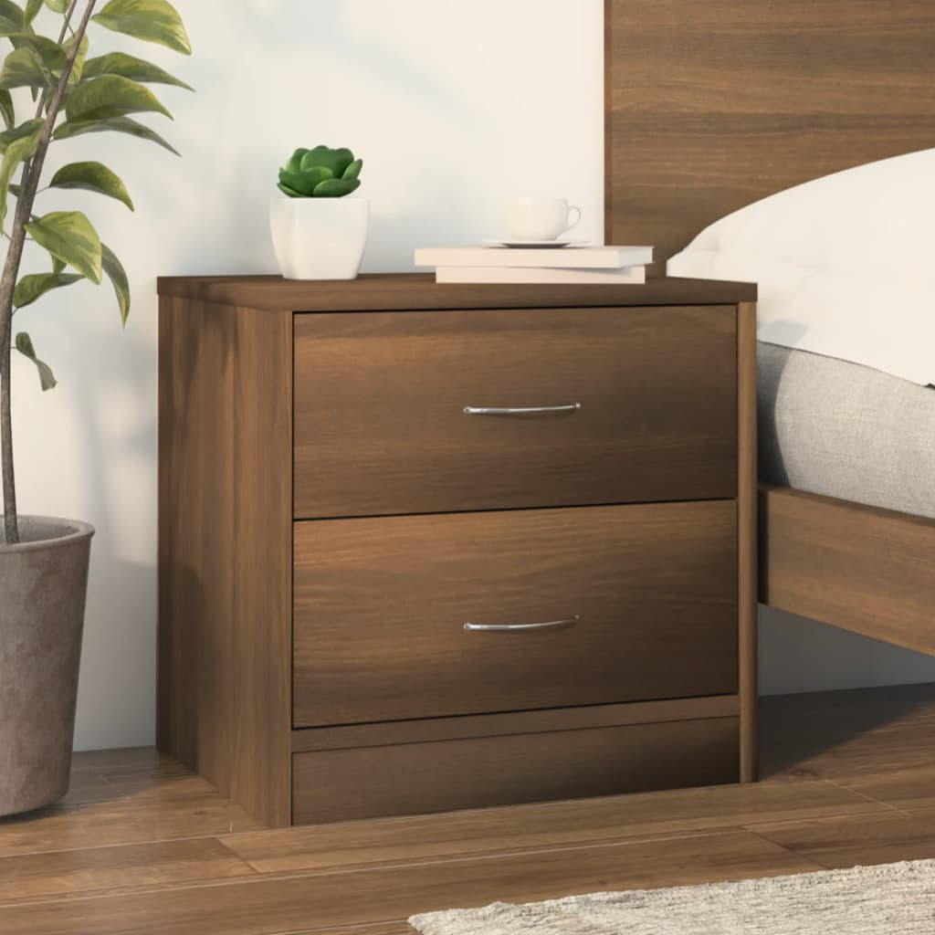Table de chevet chêne marron 40x30x40 cm bois d'ingénierie - XIOS