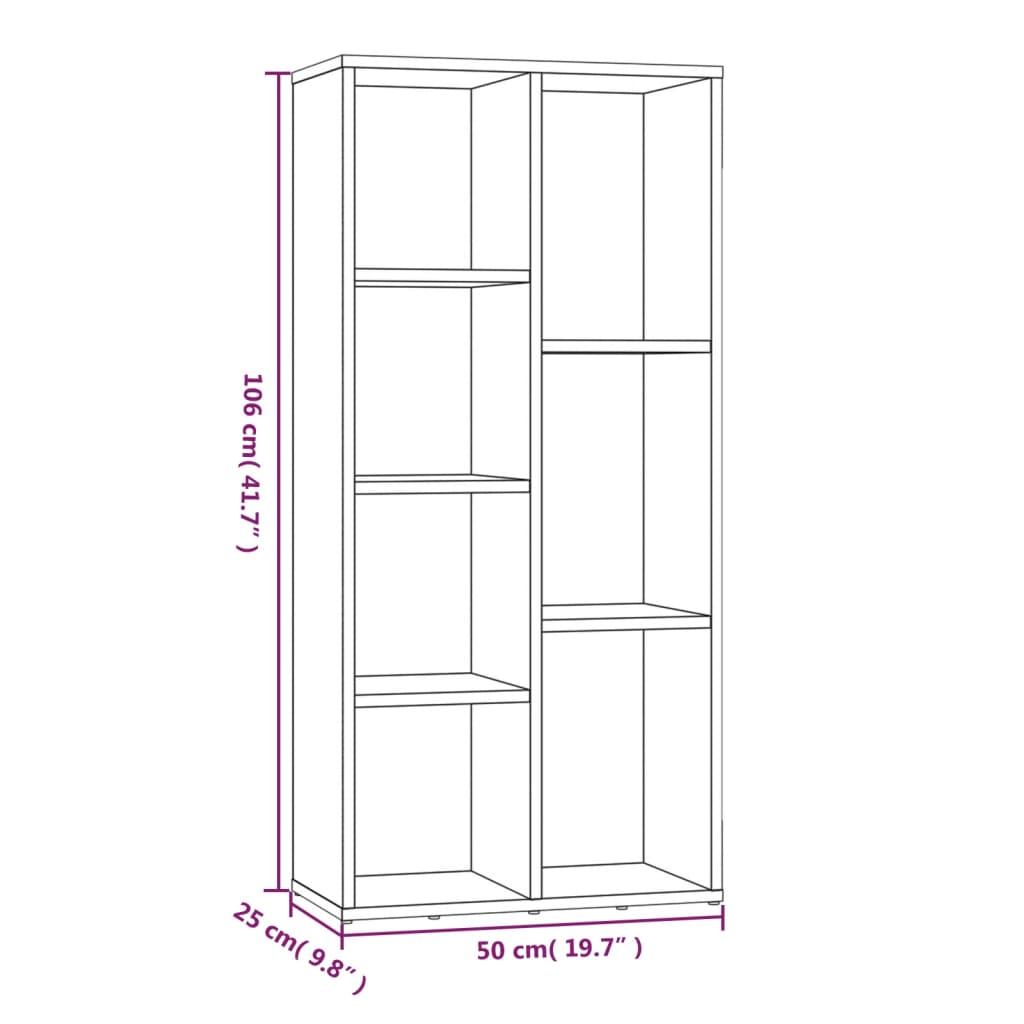 Armoire à livres Sonoma gris 50x25x106 cm - XIOS