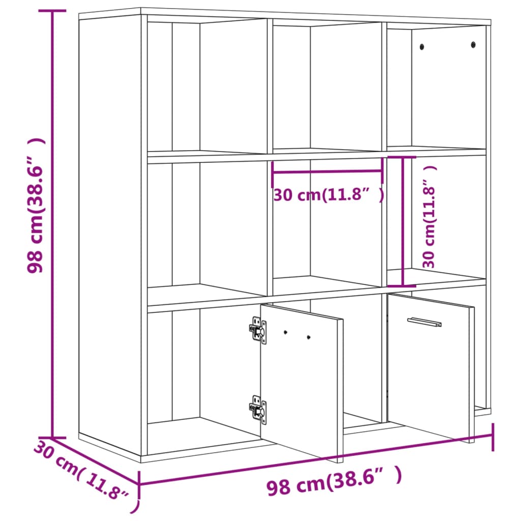 Armoire à livres Chêne marron 98x30x98 cm - XIOS