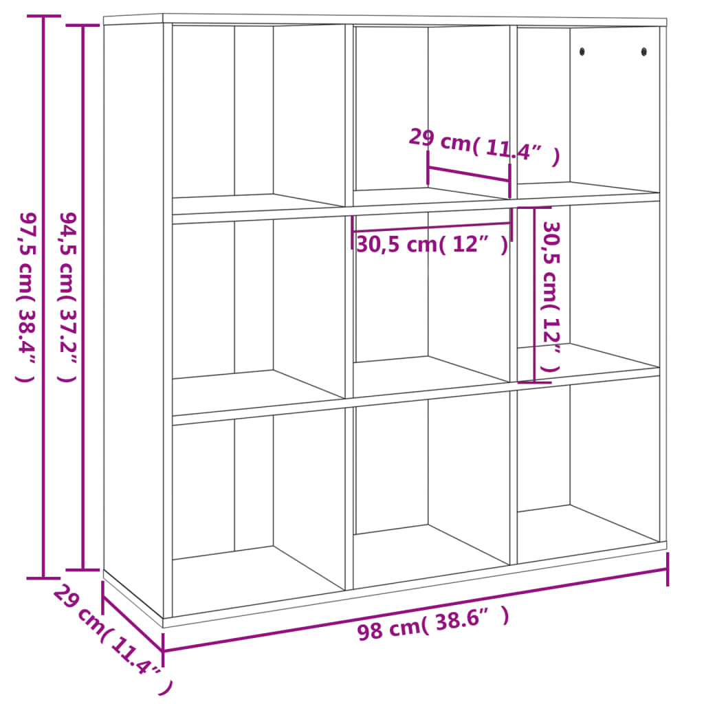 Armoire à livres chêne fumé 98x29x97,5 cm - XIOS