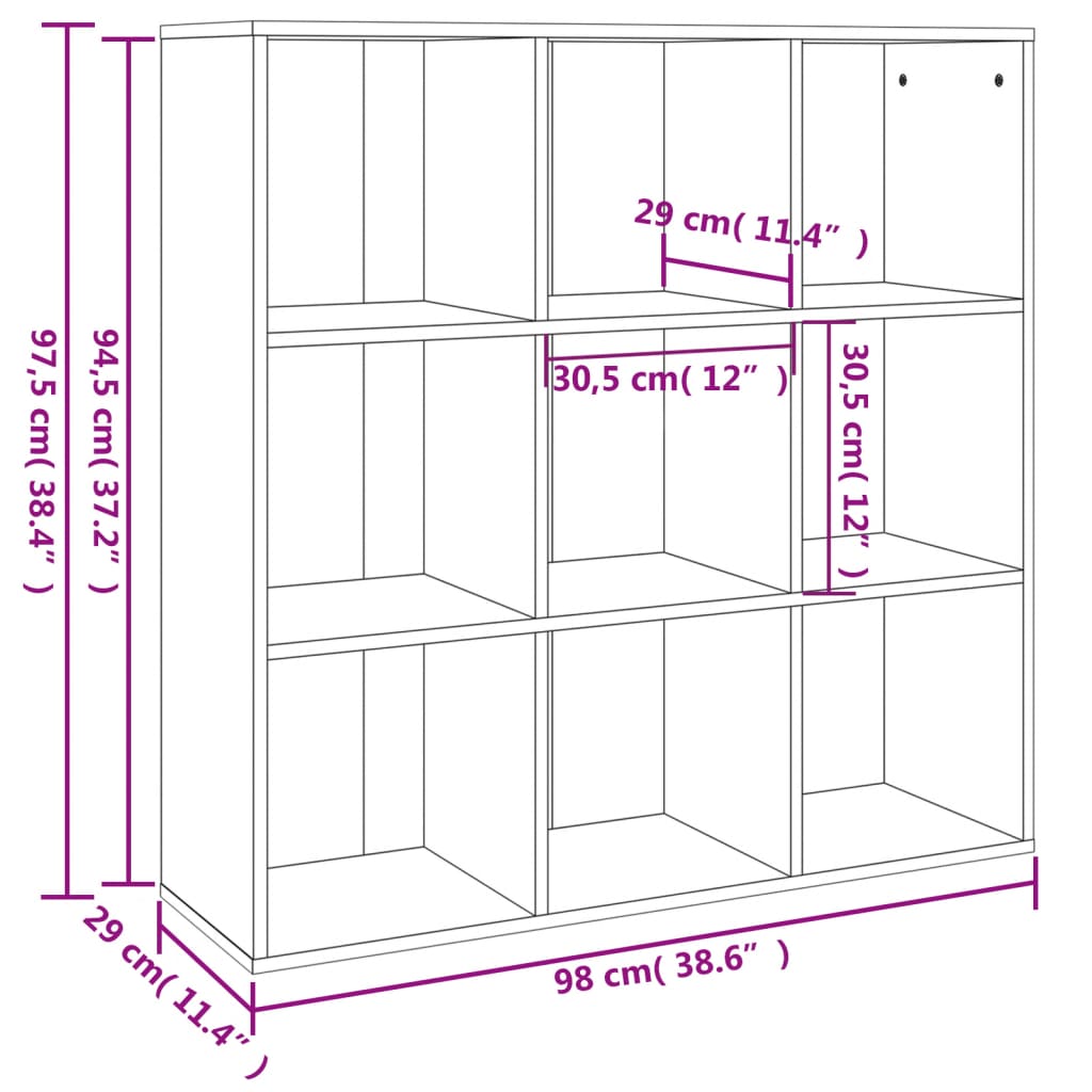 Armoire à livres chêne marron 98x29x97,5 cm - XIOS