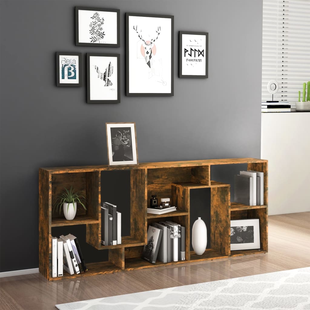 Bibliothèque Chêne fumé 67x24x161 cm Bois d'ingénierie - XIOS