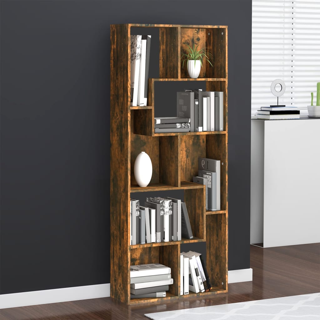 Bibliothèque Chêne fumé 67x24x161 cm Bois d'ingénierie - XIOS