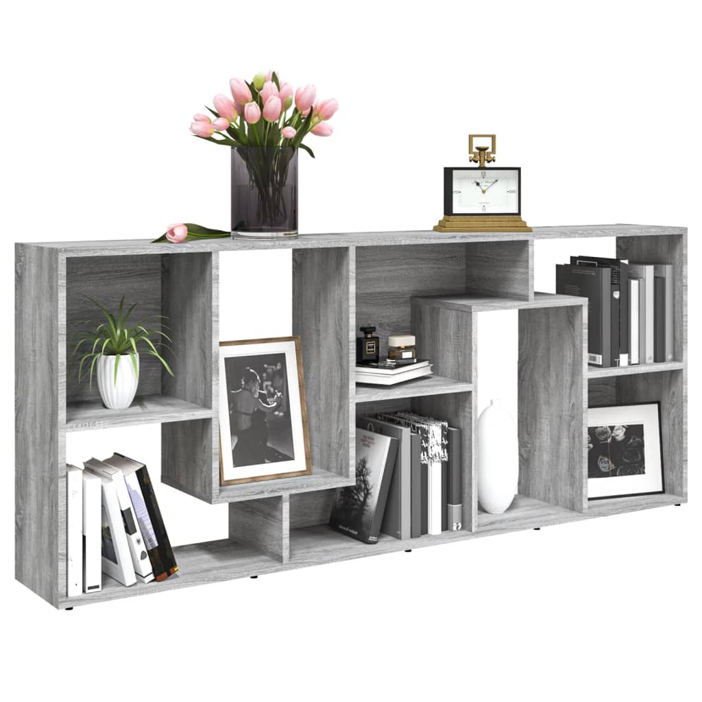 Bibliothèque Sonoma gris 67x24x161 cm Bois d'ingénierie - XIOS