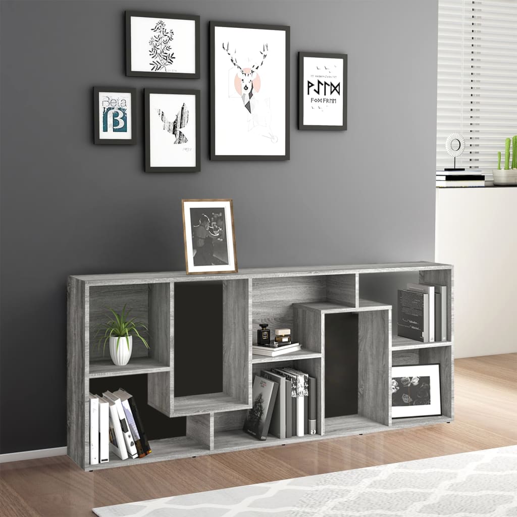 Bibliothèque Sonoma gris 67x24x161 cm Bois d'ingénierie - XIOS