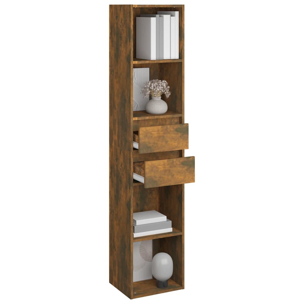 Bibliothèque Chêne fumé 36x30x171 cm Bois d'ingénierie - XIOS