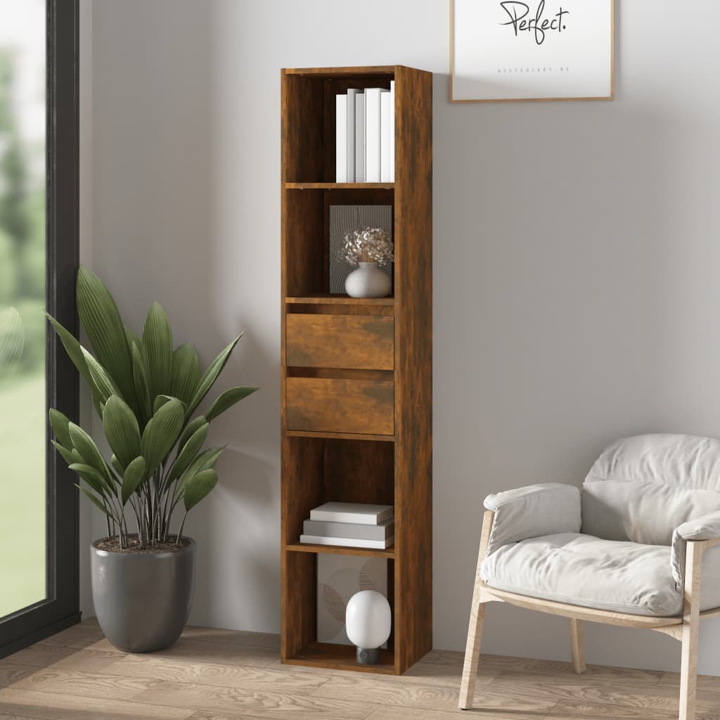 Bibliothèque Chêne fumé 36x30x171 cm Bois d'ingénierie - XIOS
