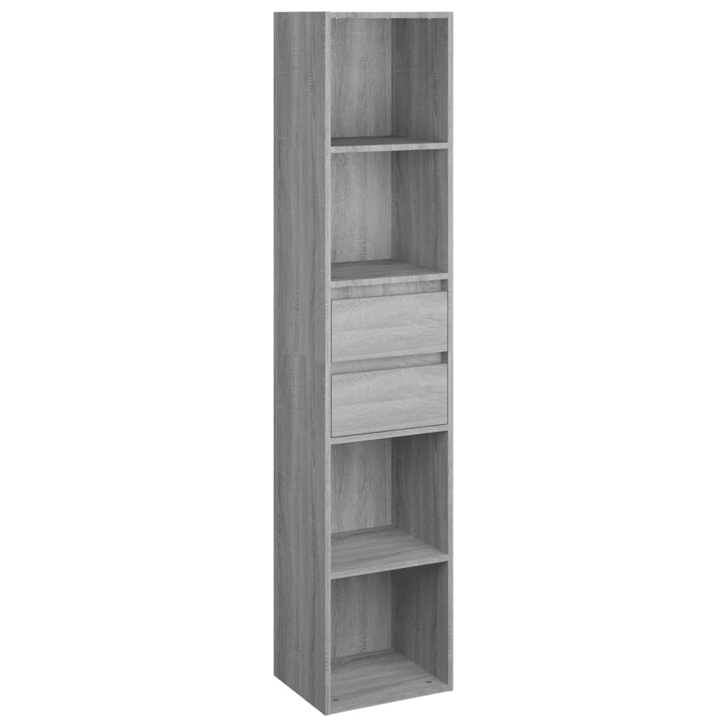 Bibliothèque Sonoma gris 36x30x171 cm Bois d'ingénierie - XIOS