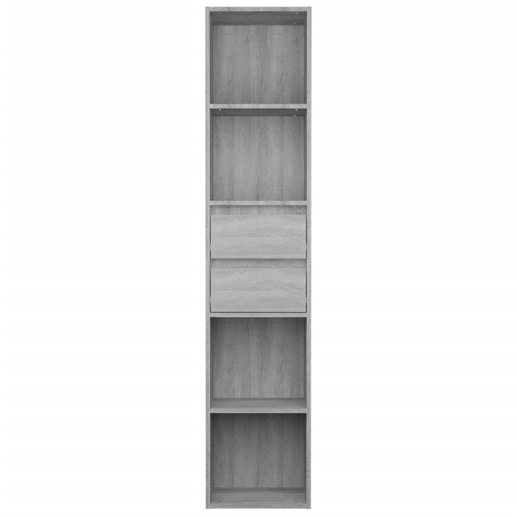 Bibliothèque Sonoma gris 36x30x171 cm Bois d'ingénierie - XIOS