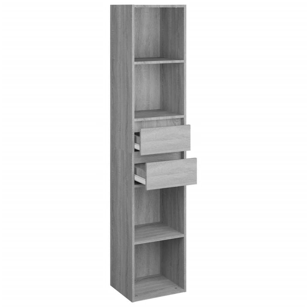 Bibliothèque Sonoma gris 36x30x171 cm Bois d'ingénierie - XIOS