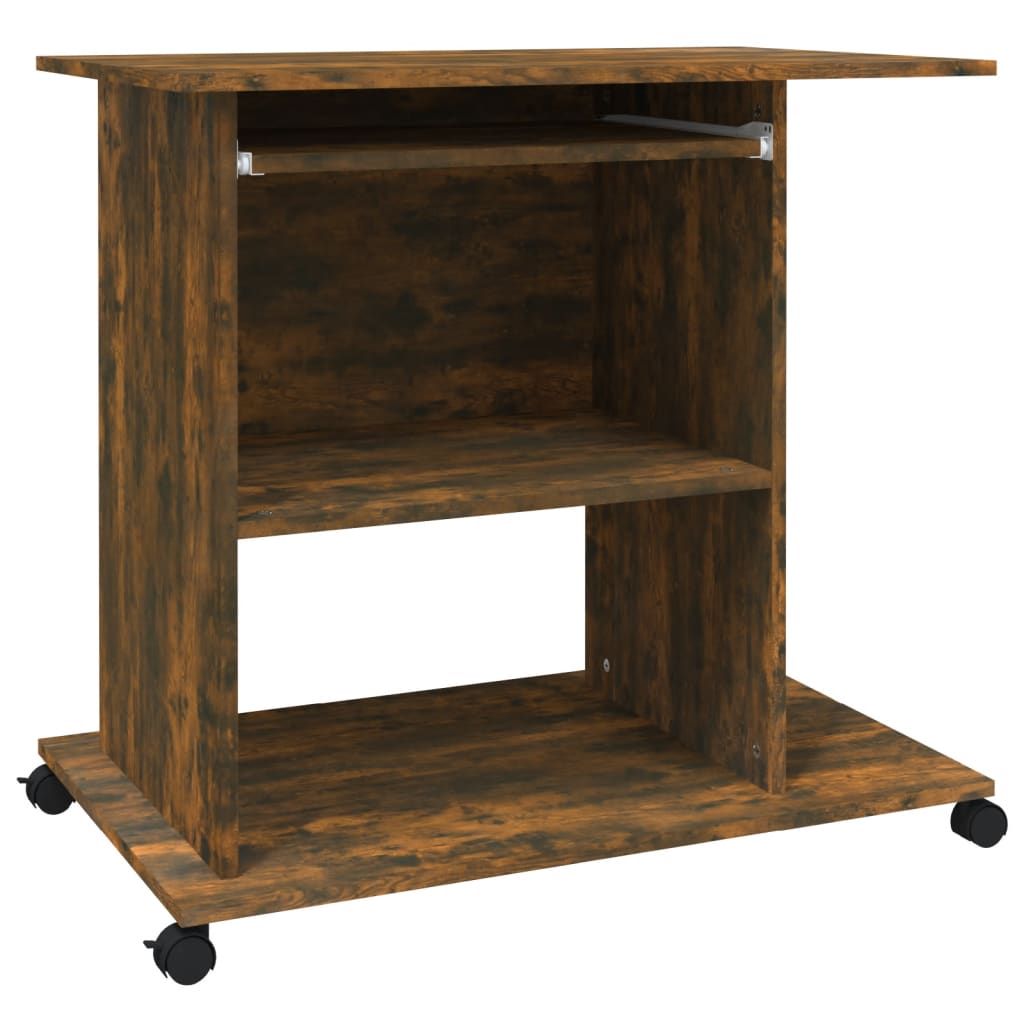 Bureau d'ordinateur Chêne fumé 80x50x75 cm Bois d'ingénierie - XIOS