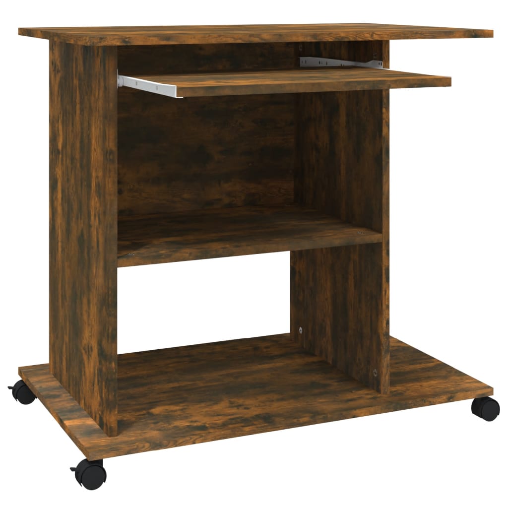 Bureau d'ordinateur Chêne fumé 80x50x75 cm Bois d'ingénierie - XIOS