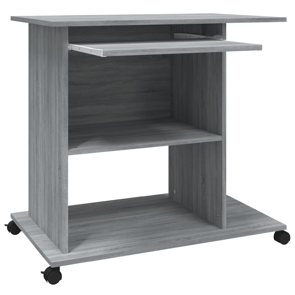 Bureau d'ordinateur Sonoma gris 80x50x75 cm Bois d'ingénierie Bureaux vidaXL