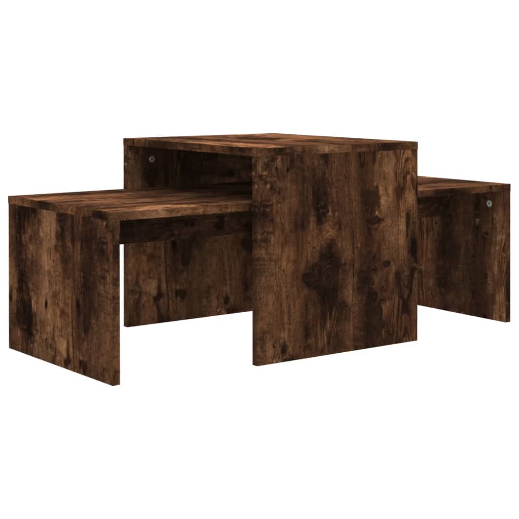 Ensemble table basse Chêne fumé 100x48x40 cm Bois d'ingénierie - XIOS