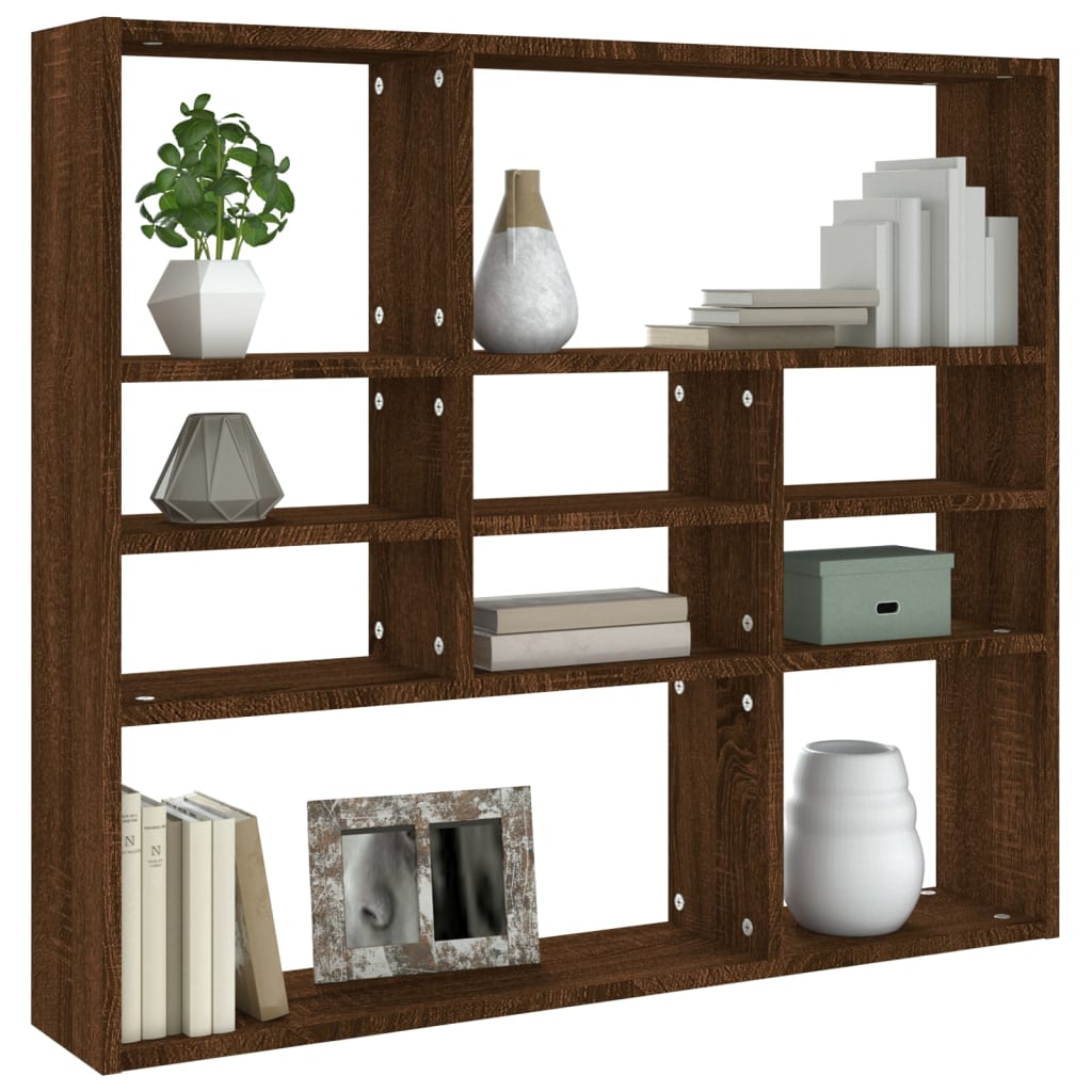 Étagère murale Chêne marron 90x16x78 cm Bois d’ingénierie - XIOS