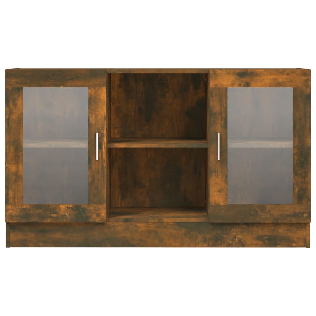 Armoire à vitrine Chêne fumé 120x30,5x70 cm Bois d'ingénierie - XIOS