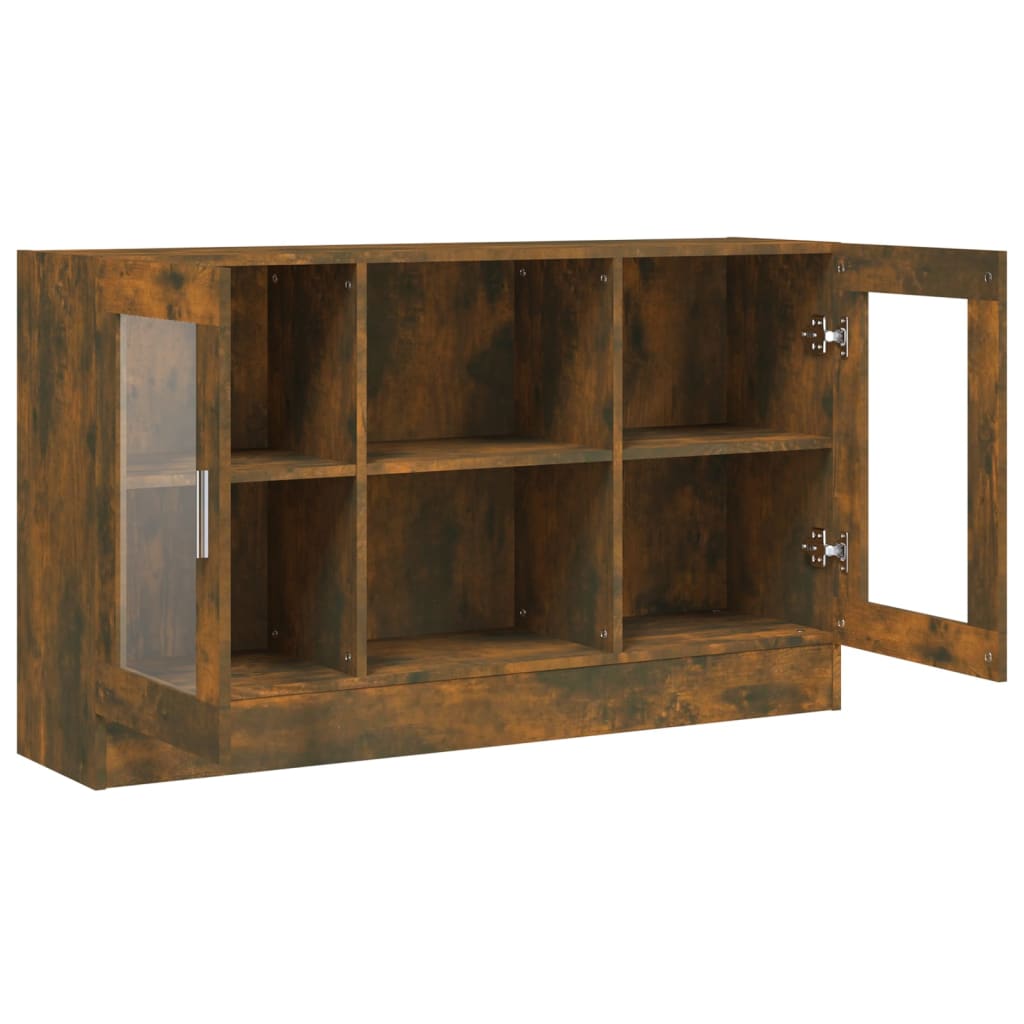 Armoire à vitrine Chêne fumé 120x30,5x70 cm Bois d'ingénierie - XIOS