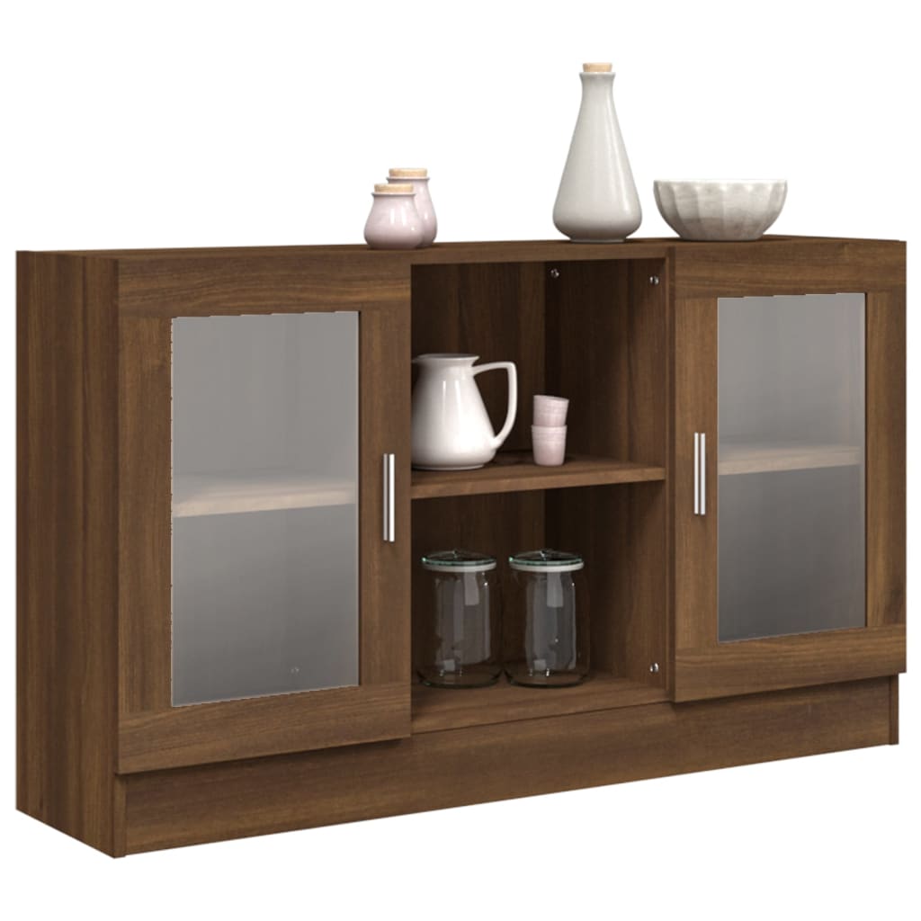 Armoire à vitrine Chêne marron 120x30,5x70 cm Bois d'ingénierie - XIOS