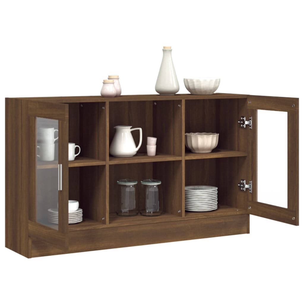 Armoire à vitrine Chêne marron 120x30,5x70 cm Bois d'ingénierie - XIOS