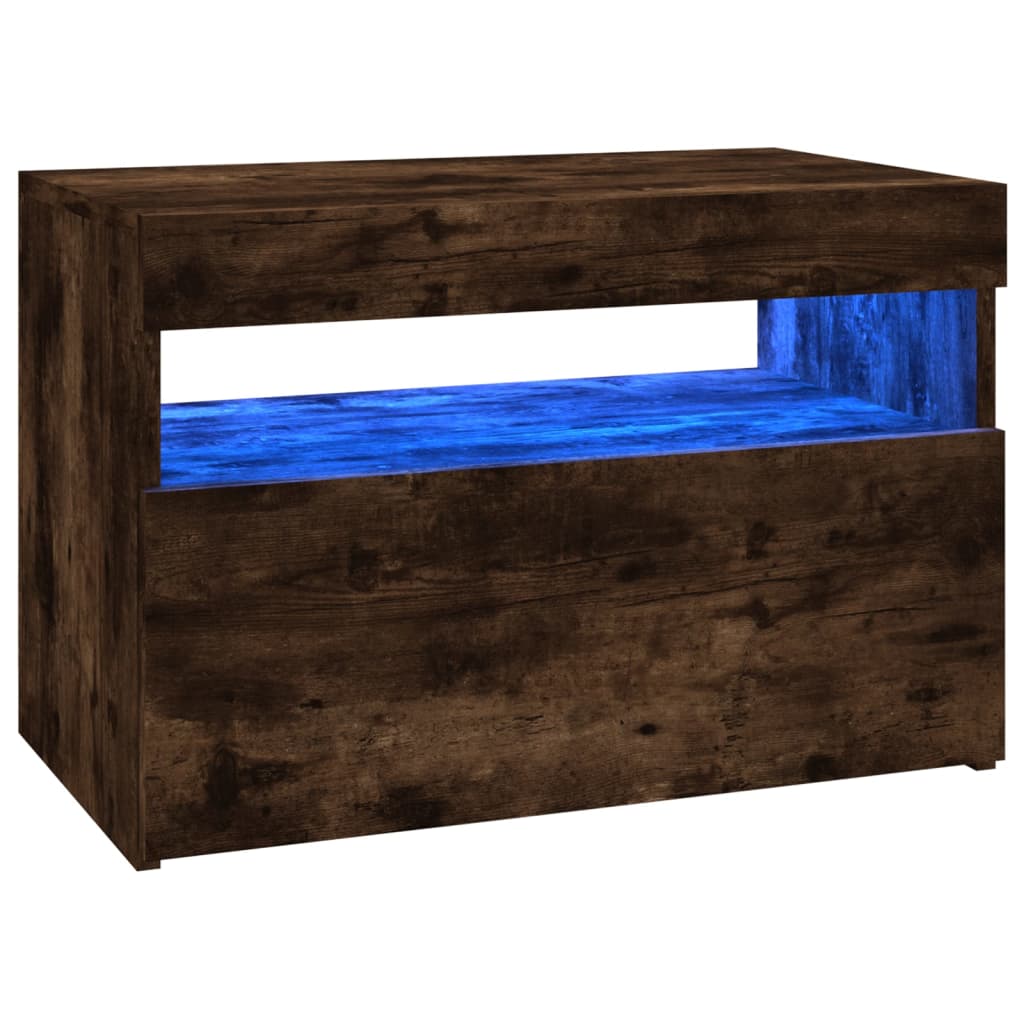 Meuble TV avec lumières LED Chêne fumé 60x35x40 cm - XIOS