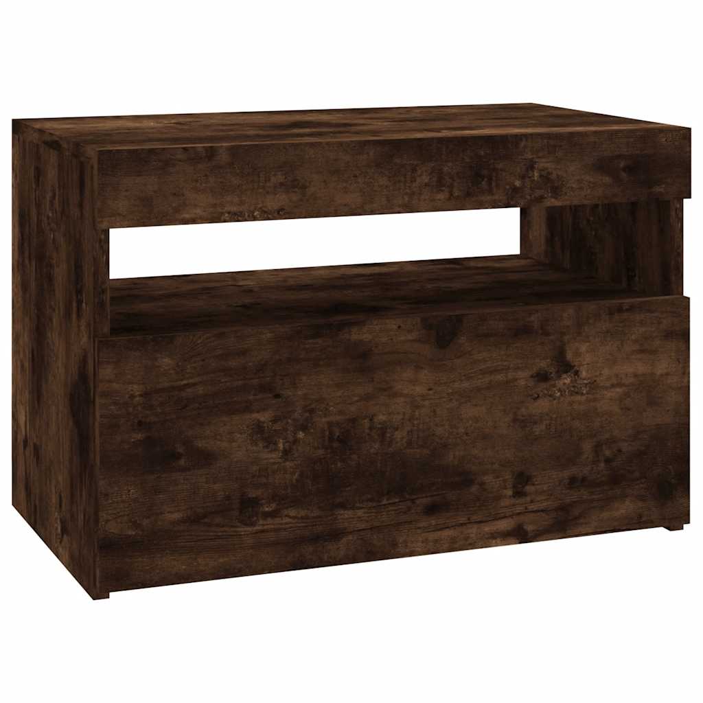 Meuble TV avec lumières LED Chêne fumé 60x35x40 cm - XIOS