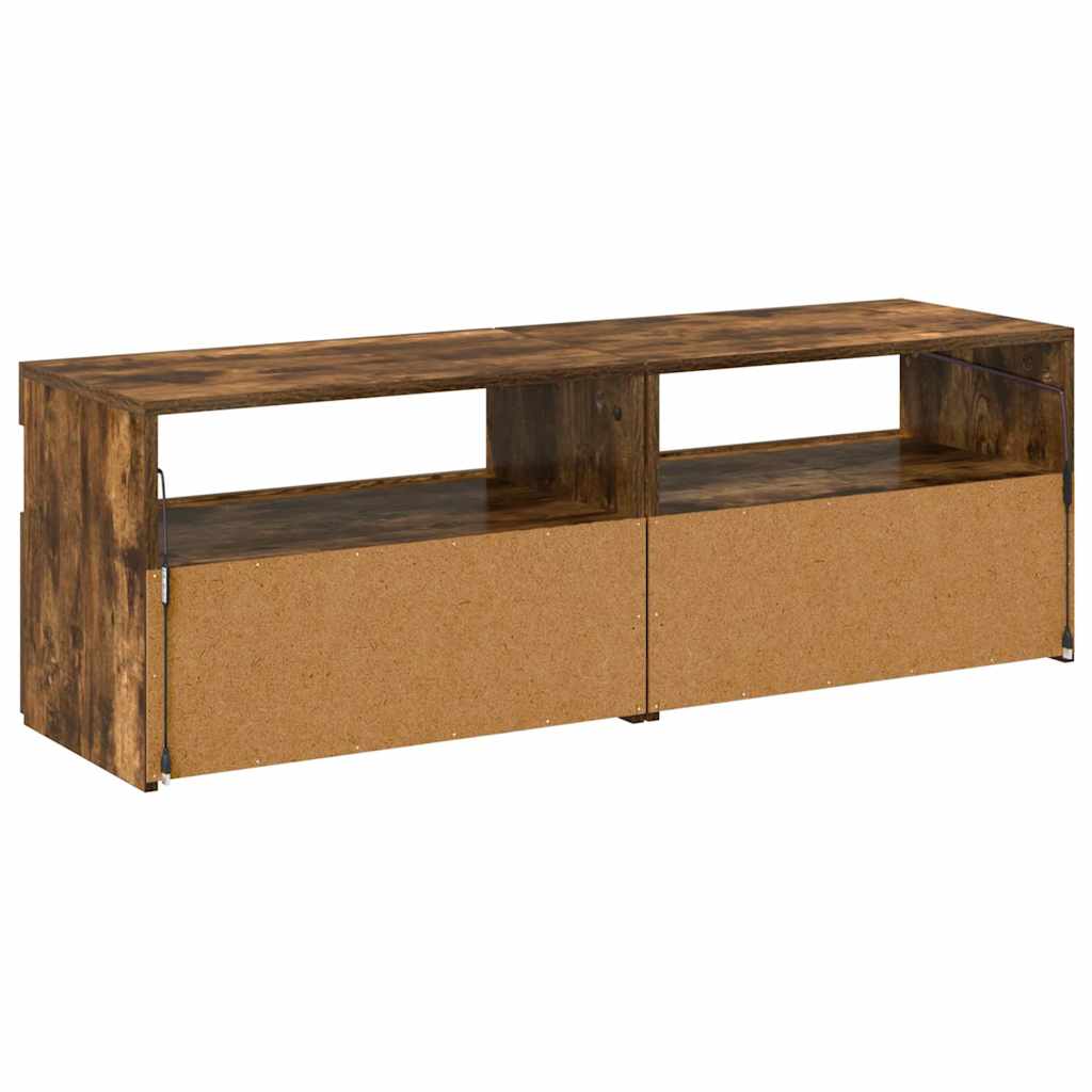 Meubles TV 2 pcs avec lumières LED Chêne fumé 60x35x40 cm - XIOS