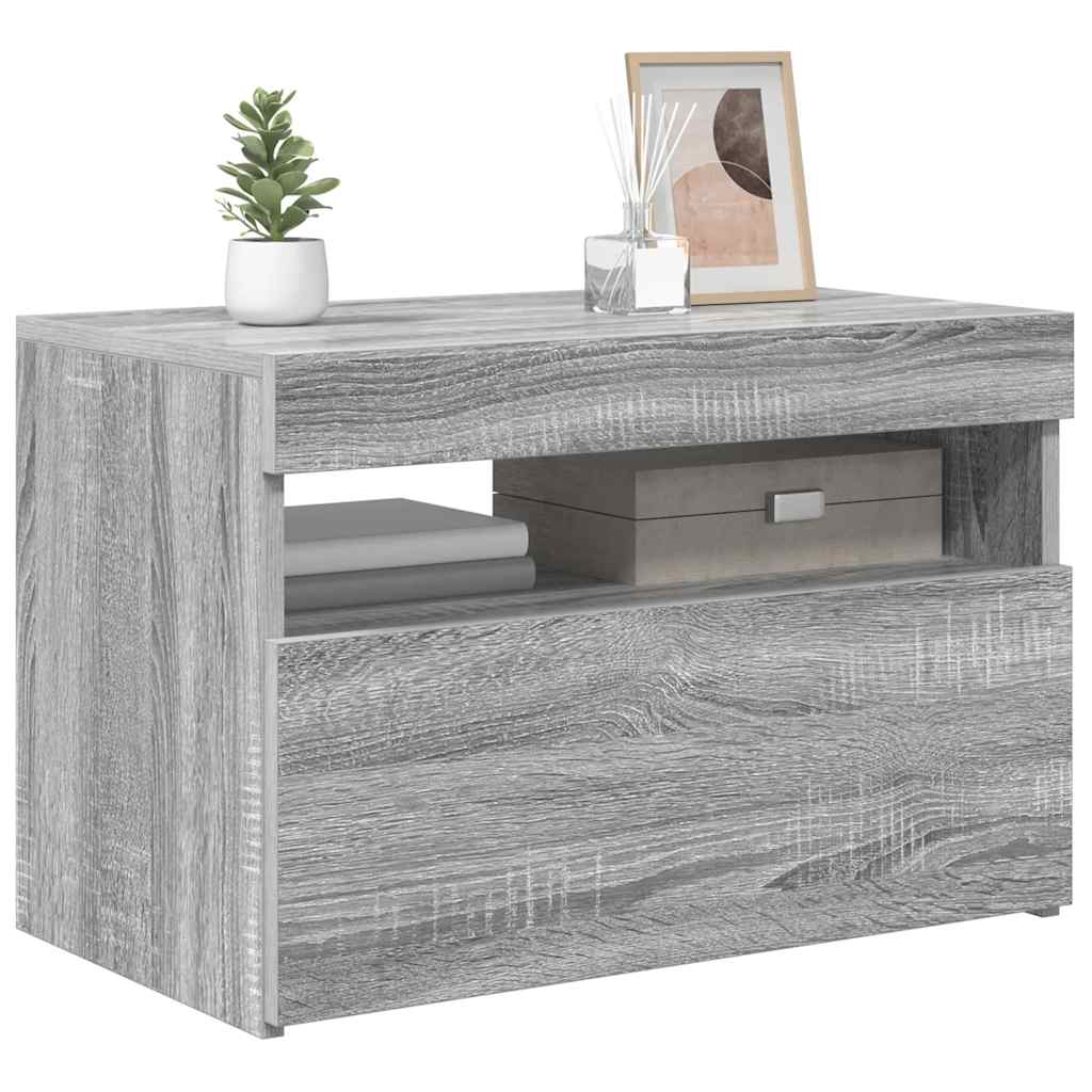 Meuble TV avec lumières LED Sonoma gris 60x35x40 cm - XIOS