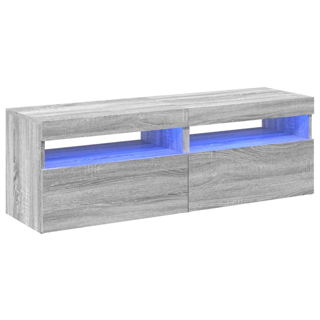 Meubles TV 2 pcs avec lumières LED Sonoma gris 60x35x40 cm - XIOS