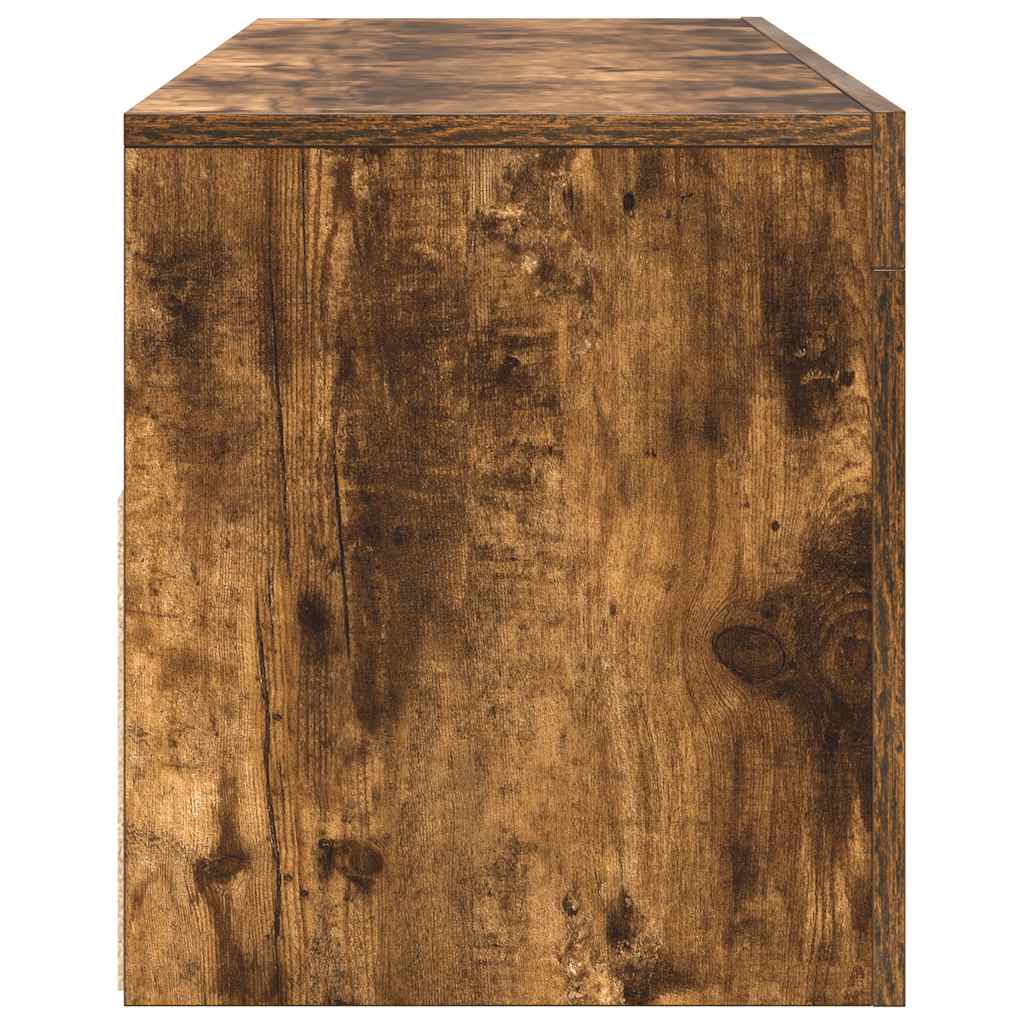 Meuble TV avec lumières LED Chêne fumé 120x35x40 cm - XIOS