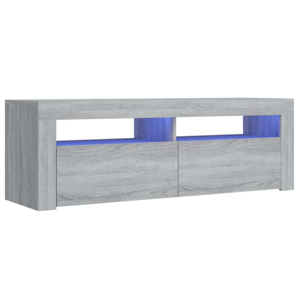 Meuble TV avec lumières LED sonoma gris 120x35x40 cm Meubles TV vidaXL   